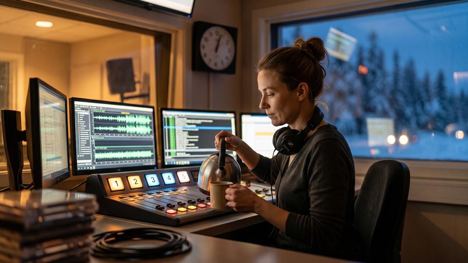 Nadia at the switchboard